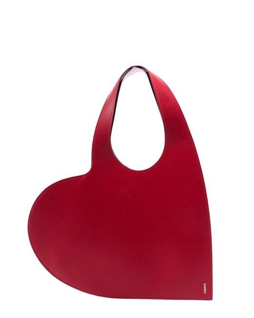 Coperni Leather Heart Logo Tote Bag in Red | Lyst Canada