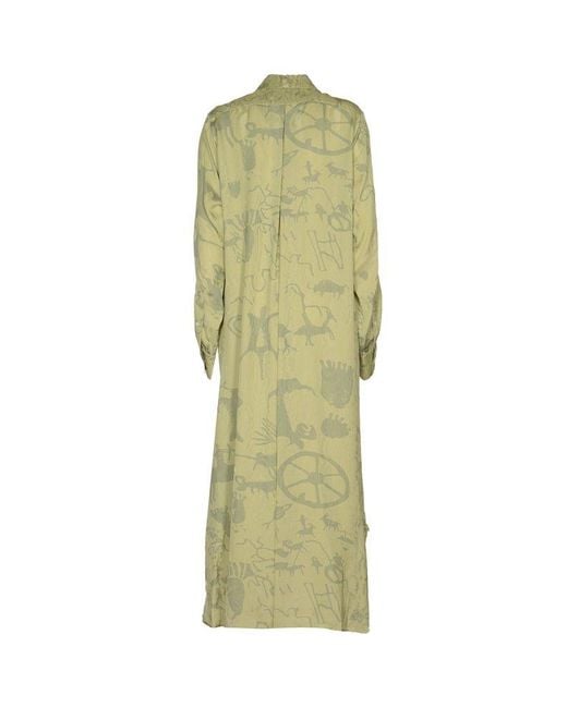 Vivienne Westwood Patterned Midi Shirt Dress in Green | Lyst