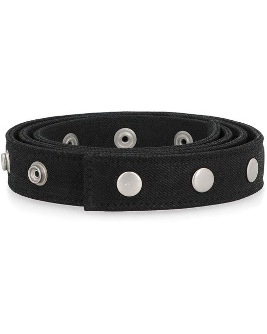 Rick Owens Black Snaps Stud Detailed Belt for men