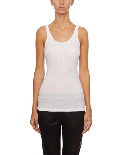 James Perse White Ribbed Daily Tank Top