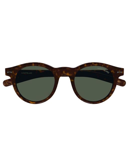 Montblanc Black Round Frame Sunglasses for men