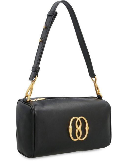 Bally Black Emblem Rox Leather Shoulder Bag