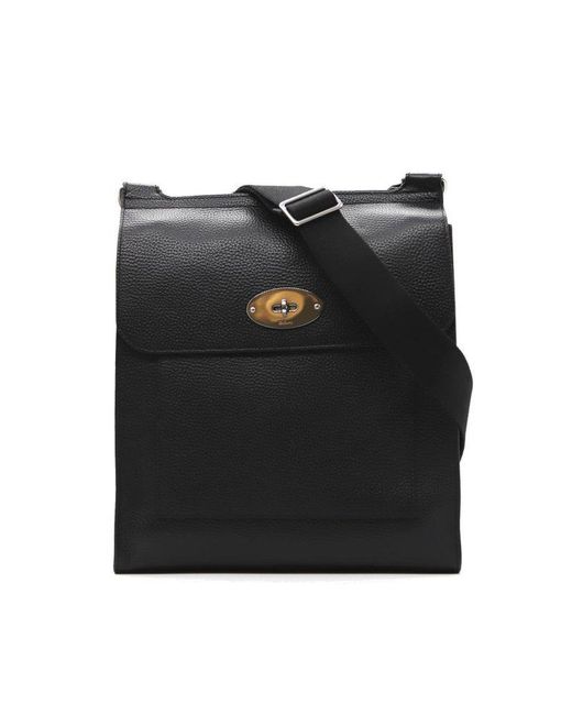 Mulberry Black Antony Foldover Top Shoulder Bag for men