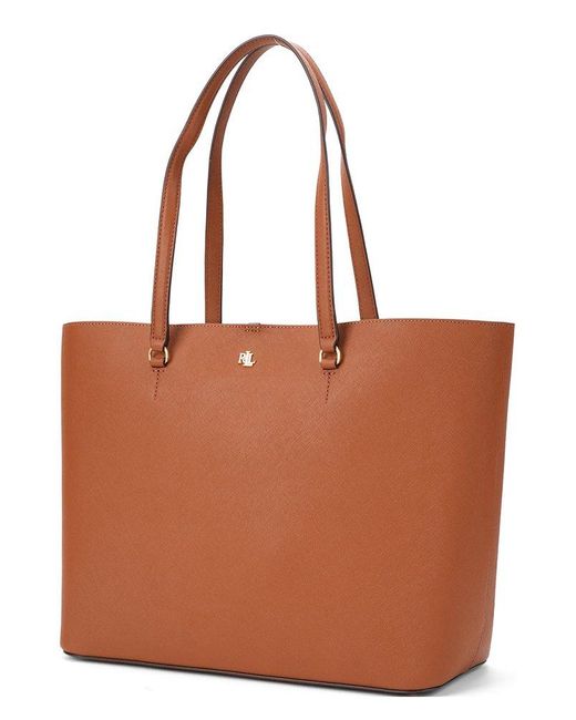Ralph Lauren Brown Karly Large Tote Bag
