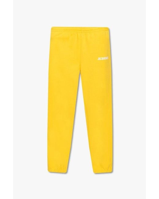 Jacquemus Yellow Sweatpants With Logo, for men