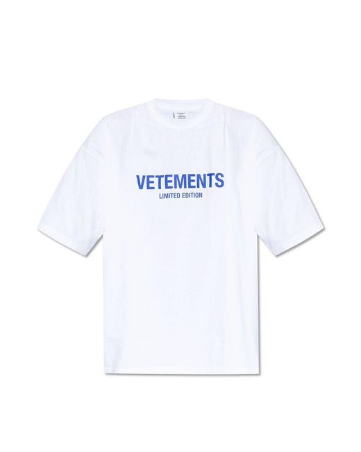 Vetements White T-shirt With Logo, for men