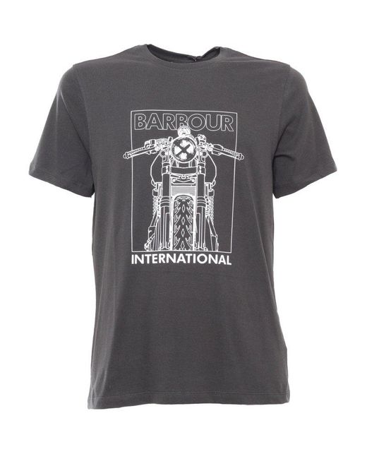 Barbour Gray Patterned T-Shirt for men