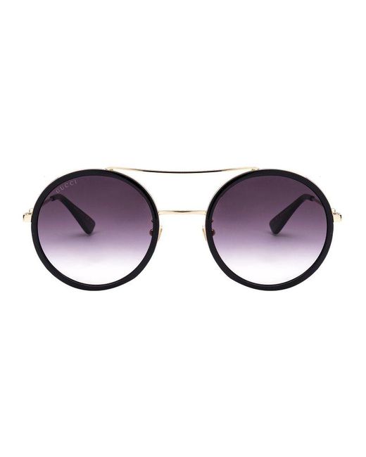 Gucci Blue Round Frame Sunglasses for men