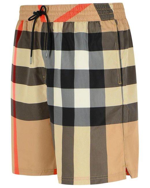 Burberry Multicolor Checked Drawstring Swim Shorts for men