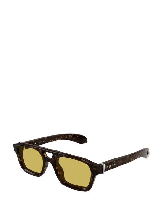 Alexander McQueen Black Pilot Frame Sunglasses for men