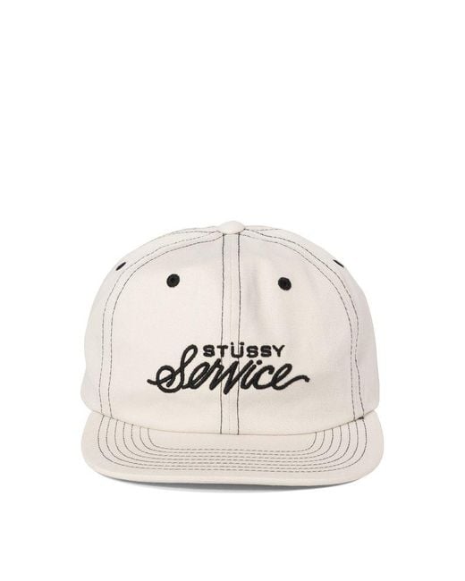 Stussy Natural Stüssy Service Embroidered Trucker Cap for men