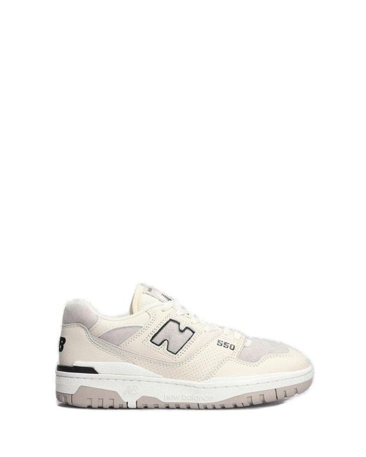 New Balance White Bb550 Panelled Low-top Sneakers