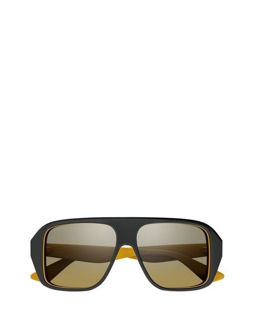 Gucci Green Aviator Frame Sunglasses for men
