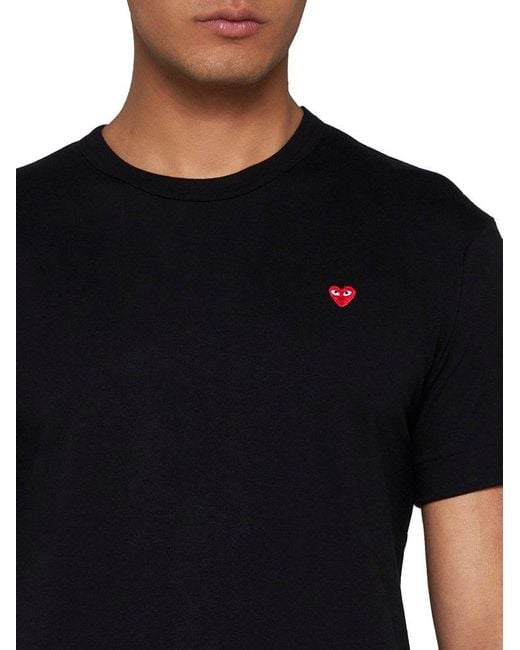 COMME DES GARÇONS PLAY Black Heart-patch Cotton T-shirt for men