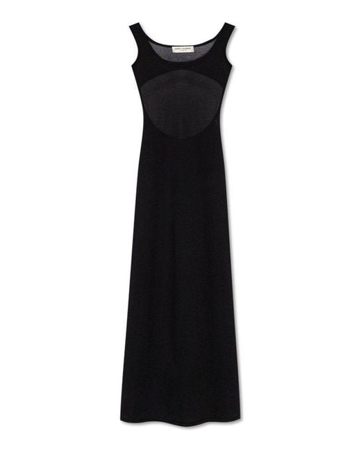 Saint Laurent Black Cut-out Sleeveless Dress