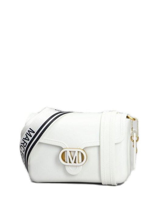 Marc Ellis White Flat Buble Logo Plaque Shoulder Bag