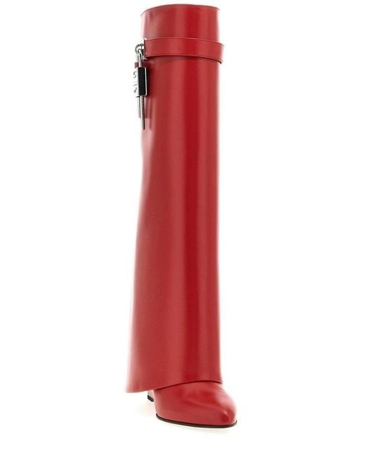 Givenchy Red 3D Shark Lock Boots