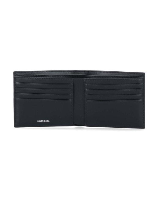 Balenciaga Black Monaco Square Folded Wallet for men