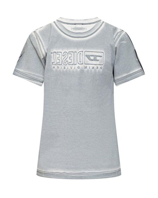 DIESEL Blue T-Regs-N5 Coated Cotton-Jersey T-Shirt