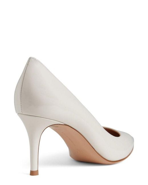 Gianvito Rossi White Pointed-toe Slip-on Pumps
