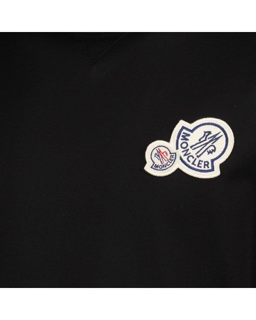 Moncler Black Logo Patch Crewneck T-shirt for men
