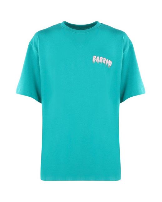 Barrow Blue Logo-printed Crewneck T-shirt for men