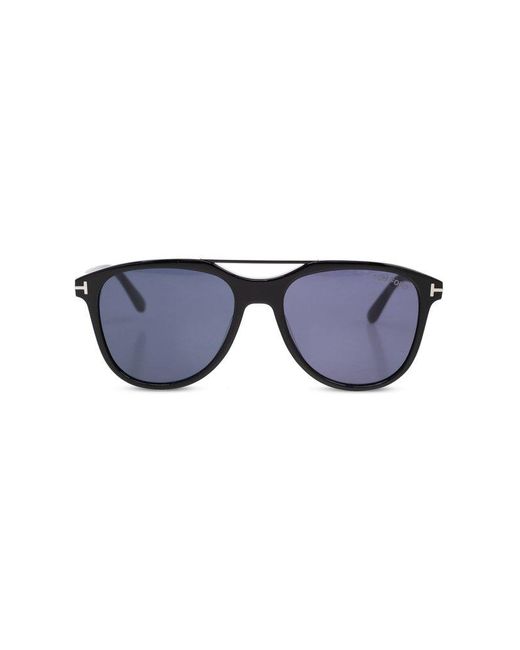 Tom Ford Blue Damian Pilot Frame Double Bridge Sunglasses