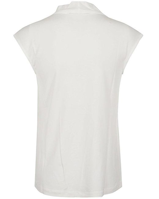 Weekend by Maxmara White V-neck Short-sleeved Top