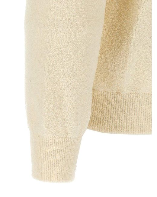 Roberto Collina Natural Zip-Up Drawstring Terry Hoodie for men