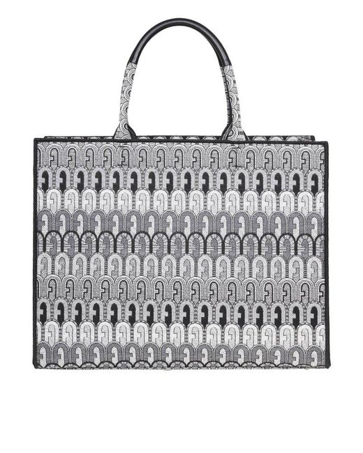Furla Metallic Shopping Bag Opportunity L In Jacquard Fabric