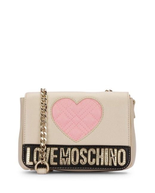 Love Moschino Pink Big Quilted Heart Clutch Bag