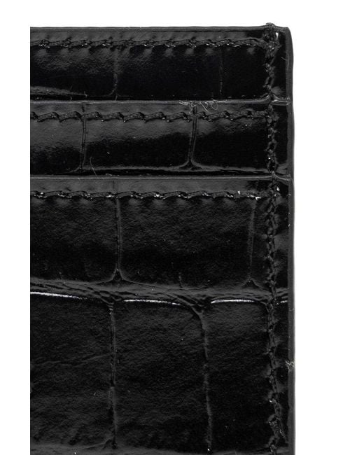 Versace Black Card Case With Medusa Face