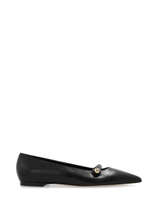 Casadei Black Cleo Pointed Toe Ballet Flats