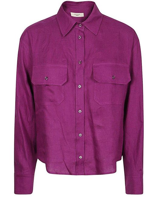 Weekend by Maxmara Purple Buttoned Long-sleeved Shirt