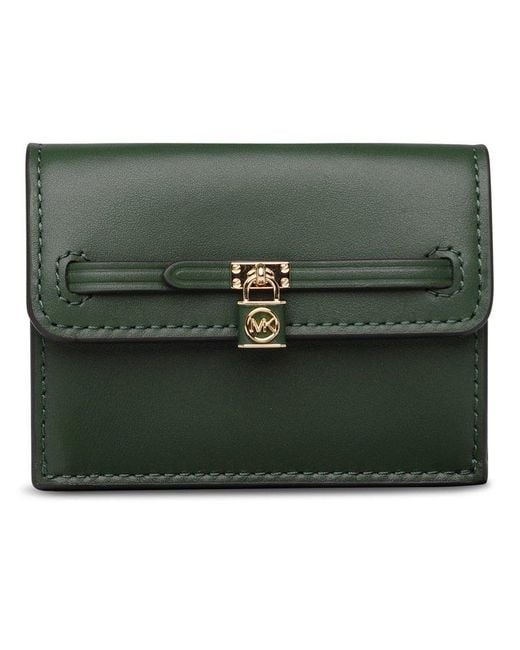 MICHAEL Michael Kors Hamilton Green Leather Wallet