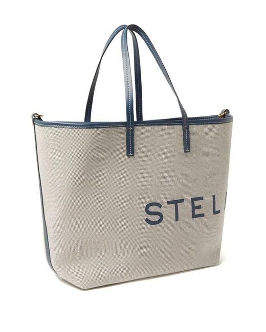 Stella McCartney Gray Logo Printed Tote Bag