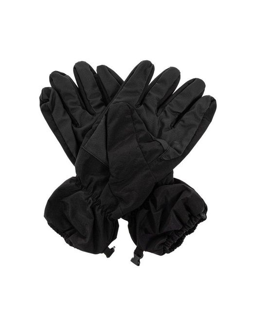 Stone Island Black Gloves With Logo, for men