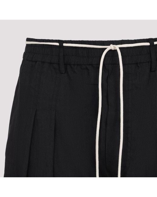 Mordecai Black Pleated Drawstring Pants for men
