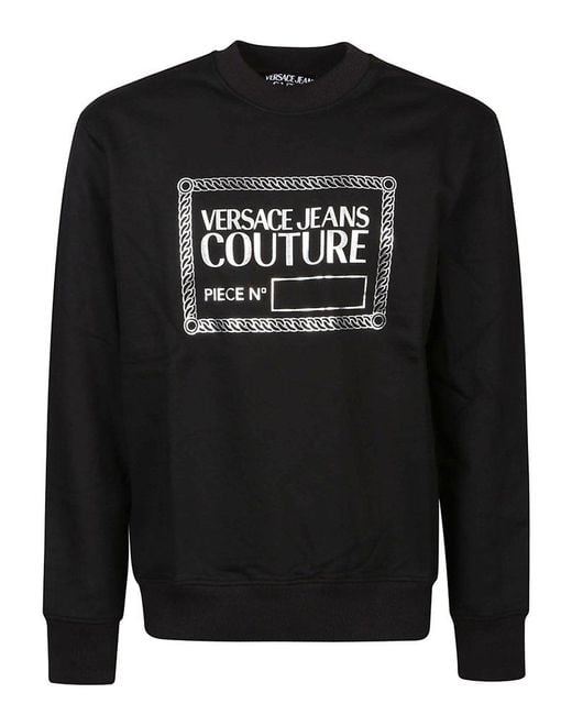 Versace Jeans Black Piece Number Tick Foil Sweatshirt for men