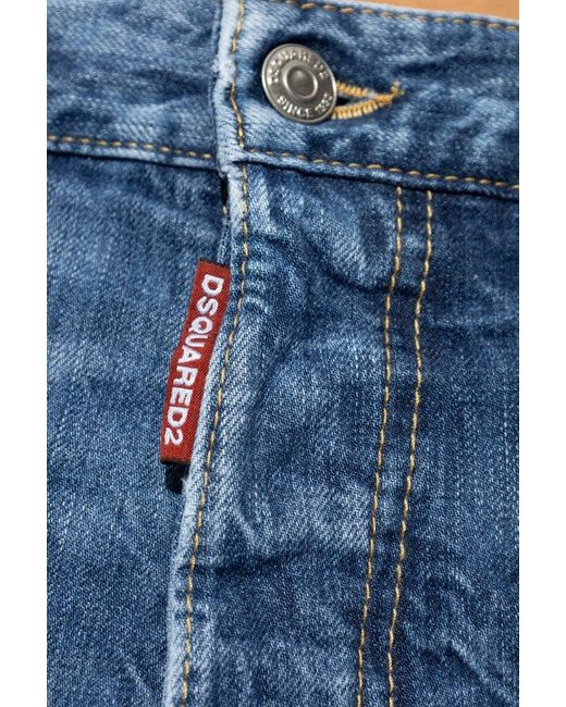 DSquared² Blue Logo Label Straight-leg Jeans