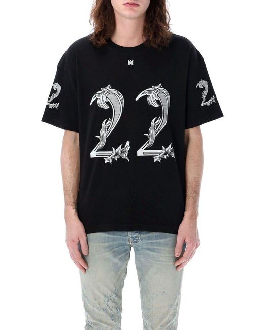 Amiri Black Oversized 22 T-shirt for men