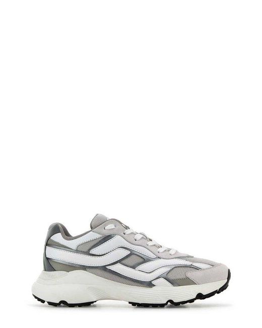 Tod's White Colour-Block Lace-Up Sneakers