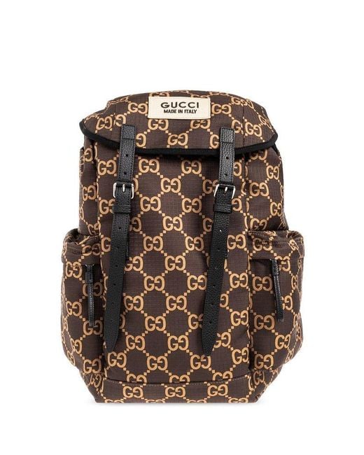 Gucci Brown Backpack With Monogram, for men
