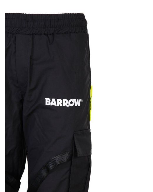 Barrow Black Logo Printed Track Pants for men