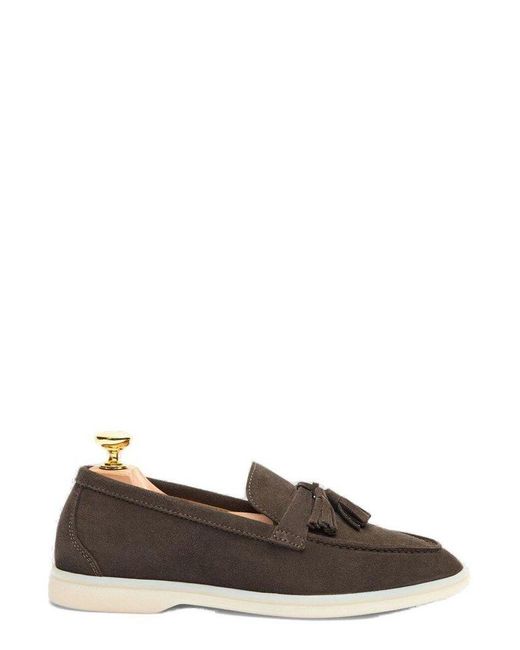 Scarosso Brown Leandra Tassel-Detailed Loafers