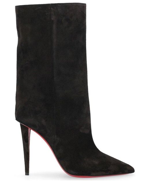 Christian Louboutin Black Astrilarge Suede Mid-length Boots