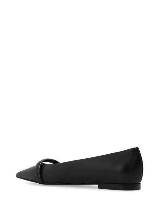 Furla Black Logo Plaque Pointed Toe Flat Shoes