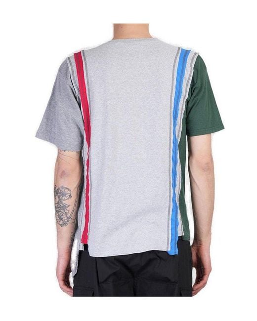 Needles White 7 Cut Panelled T-Shirt for men