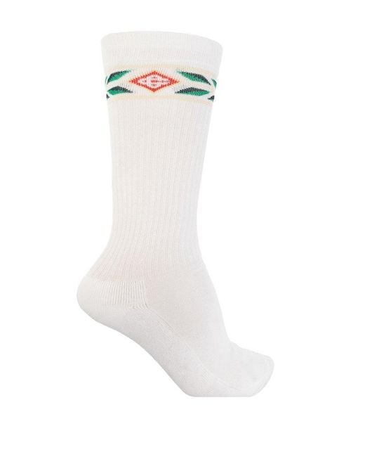Casablancabrand White Laurel Sport Socks for men