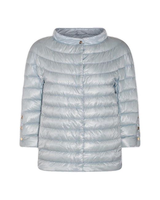 Herno Blue Light Cotton Blend Elsa Down Jacket